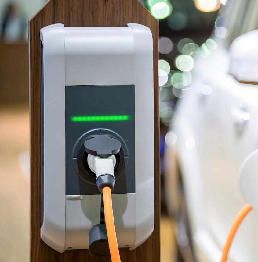 A photo of a charging point for a car.